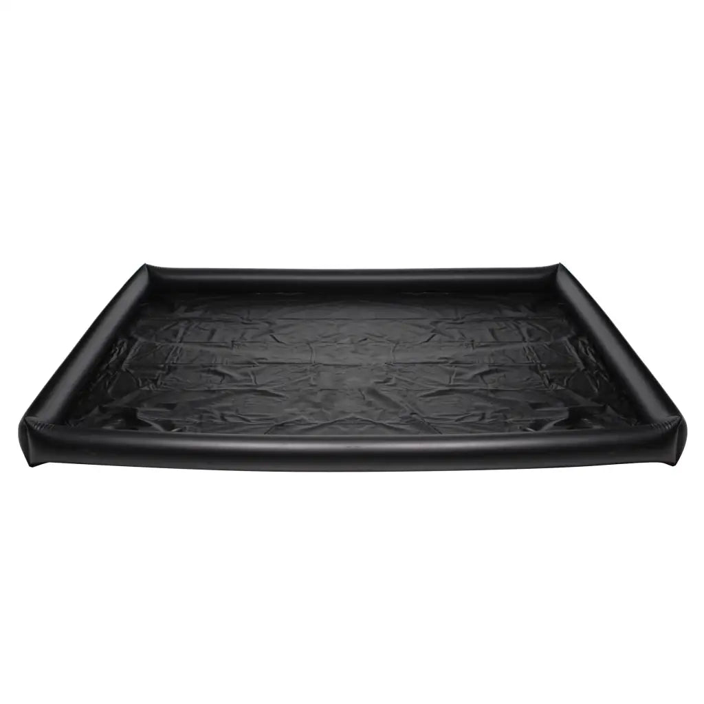 Black plastic cargo liner with raised edges on Passion Lubricant Nuru Inflatable Vinyl Massage Sheet