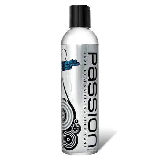 Bottle of Passion Lubricants Extra Strength Anal Desensitizing Lube for comfort and pleasure