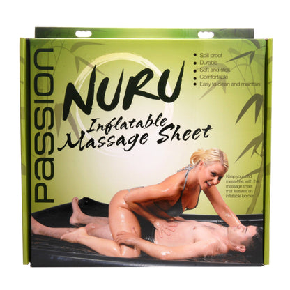 Passion Lubricants Waterproof Sheet Black Passion Lubricant Nuru Inflatable Vinyl Massage Sheet at the Haus of Shag