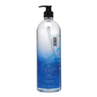 Passion water based lubricant in a clear bottle with blue gradient liquid and black pump top