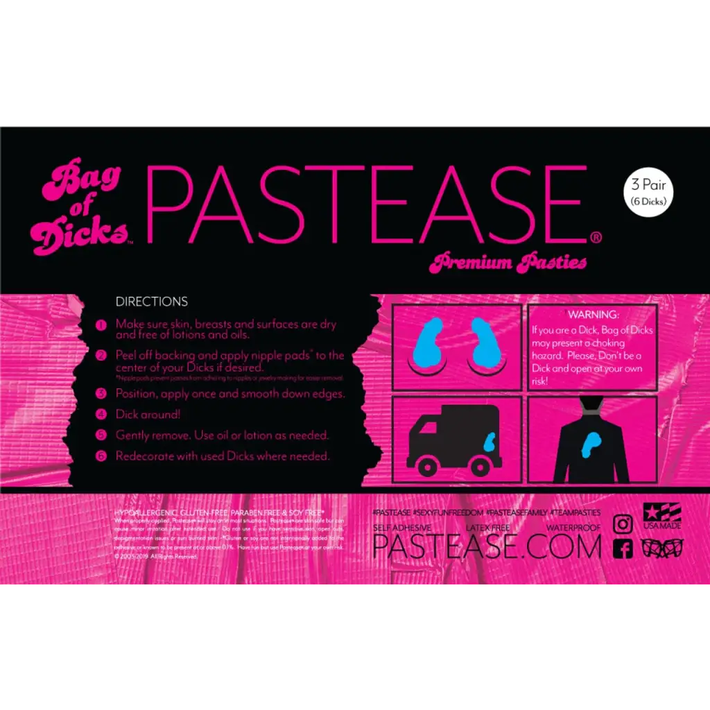 Pastease Pasties One Size Fits All / Multi-Color Pastease A Bag of Dicks: 3-Pack of Penis Pasties for Nipples & Skin or Whatever at the Haus of Shag