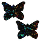 Shattered glass disco ball butterfly nipple pasties with holographic sparkles