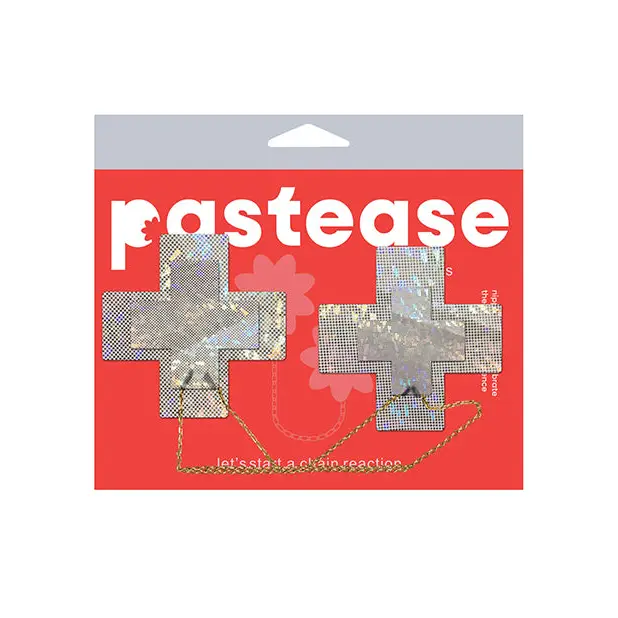 Pastease Chains Disco Cross - White O/s - Pasties