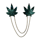 Pastease Chains Disco Weed Leaf - Green O/s - Pasties