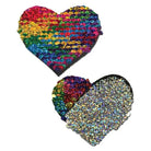 Pastease Color Changing Flip Sequins Heart decor featuring vibrant, shimmering hearts