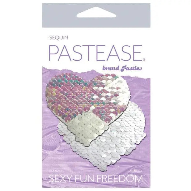 Pastease Pasties White Pastease Color Changing Flip Sequins Heart at the Haus of Shag