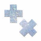 Pastease Crystal Sparkling Crosses Pasties Silver - Pasties