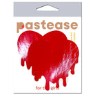 Pastease Faux Latex Melty Hearts - Red - Lingerie & Clothing