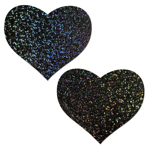 Pastease Glitter Heart Black - Lingerie & Clothing