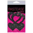 Pastease Pasties Black Pastease Glitter Peek A Boob Hearts at the Haus of Shag