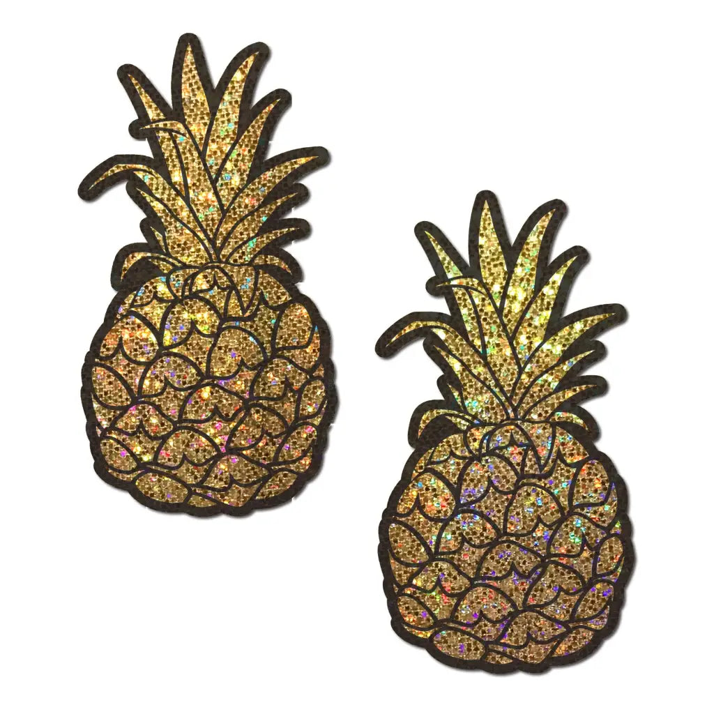 Pastease Glitter Pineapples Gold - Lingerie & Clothing