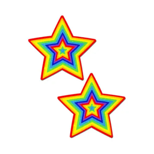 Pastease Glitter Pumping Star Pasties Rainbow - Pasties