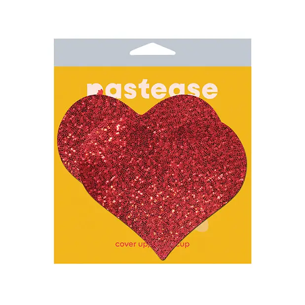 Pastease Heart Glitter Red Fuller Coverage - Pasties