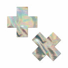 Pastease Holographic Crosses Pasties Silver - Pasties