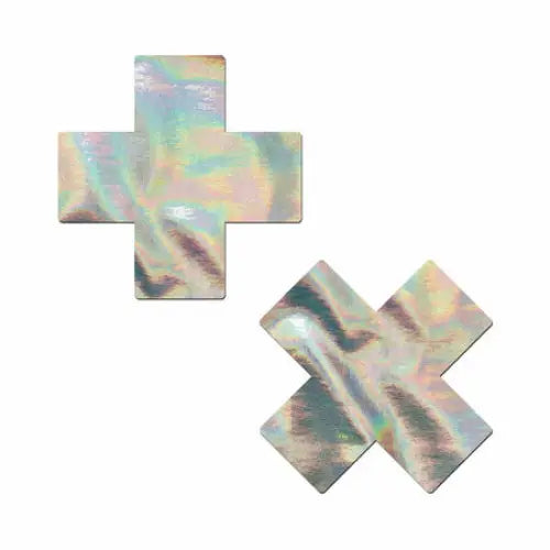 Pastease Holographic Crosses Pasties Silver - Pasties