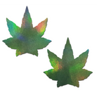 Pastease Indica Pot Leaf Green Holographic Weed - Pasties