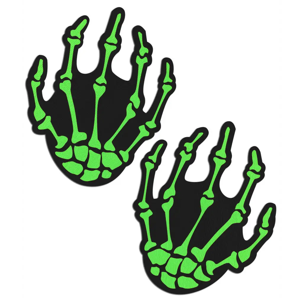 Pastease Neon Green Skeleton Hands - Pasties