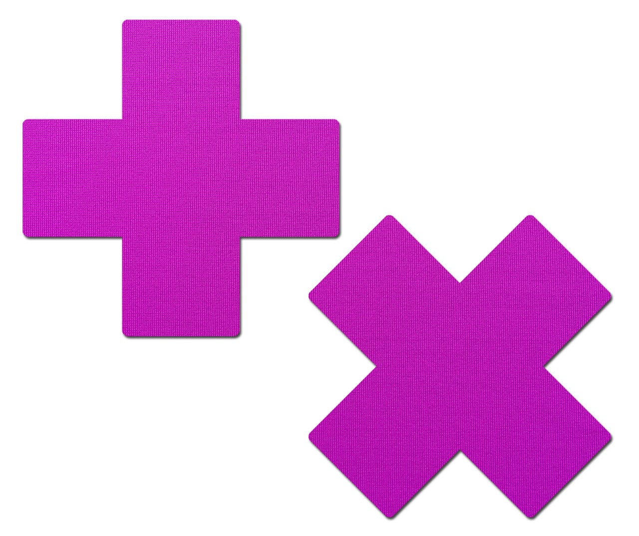 Pastease Pasties Pastease Plus X: Neon Purple Cross Nipple Pasties at the Haus of Shag