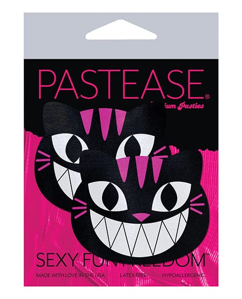 Pastease Pasties Pastease Premium Grinning Kitty Cat - Black/pink O/s at the Haus of Shag