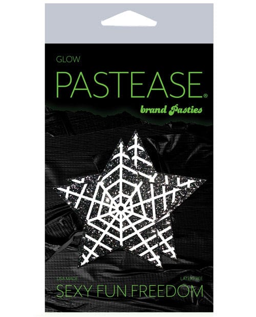 Pastease Pasties Pastease Premium Halloween Glitter Web  - Glow In The Dark Black/white O/s at the Haus of Shag