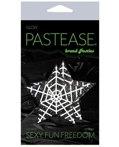 Pastease Pasties Pastease Premium Halloween Glitter Web  - Glow In The Dark Black/white O/s at the Haus of Shag