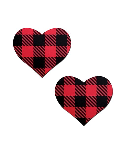 Pastease Pasties Pastease Premium Holiday Hearts  - Plaid O/s at the Haus of Shag