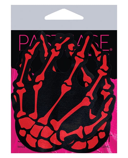 Pastease Pasties Pastease Premium Skeleton Hands - Red O/s at the Haus of Shag