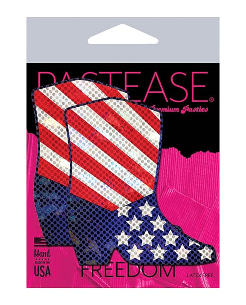 Pastease Pasties Pastease Premium Sparkling Stars & Strips Usa Cowboy Boot - Red/white/blue O/s at the Haus of Shag