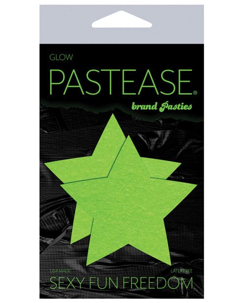 Pastease Pasties Pastease Premium Star - Glow In The Dark Green O/s at the Haus of Shag