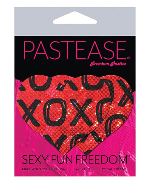 Pastease Pasties Red Pastease Glitter Xoxo Heart at the Haus of Shag