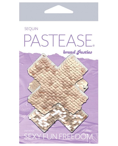 Pastease Pasties Rose Gold Pastease Color Changing Flip Sequins Cross at the Haus of Shag