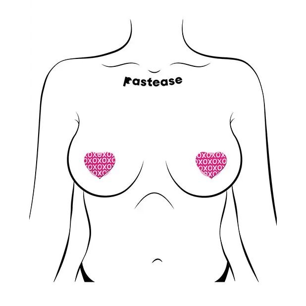 Pastease Petites Xo Hearts - Pink O/s - Pasties