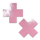 Pastease Plus X Faux Latex Crosses - Baby Pink - Lingerie & Clothing