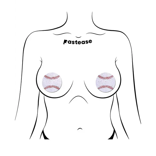 Pastease Premium Baseball Sparkly - White O/S - Lingerie - Packaged