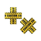 Pastease Pasties Pastease Premium Caution Cross - Black/yellow O/s at the Haus of Shag