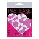 Pastease Pasties Pastease Premium Cow Print Glittery Velvet Heart  - Pink Strawberry O/s at the Haus of Shag