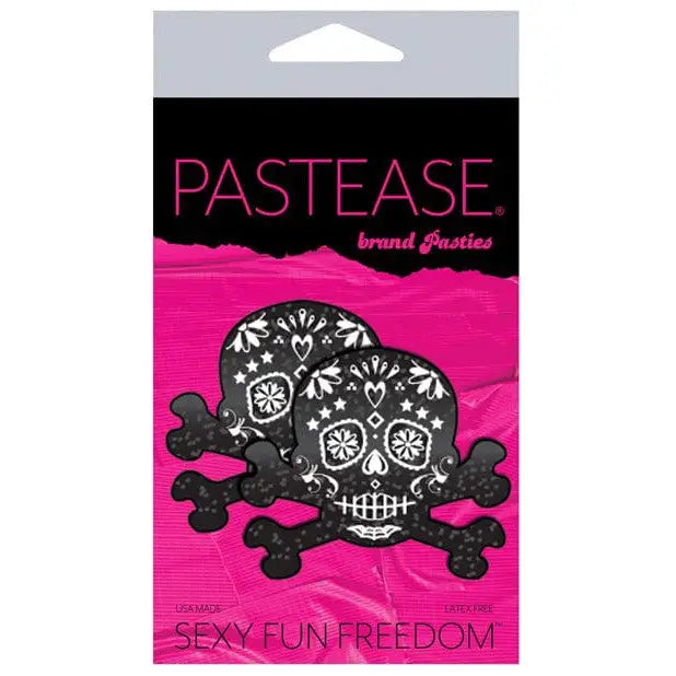 Pastease Premium Day Of The Dead Skull: Sugar skull nipple pasties with crossbones design