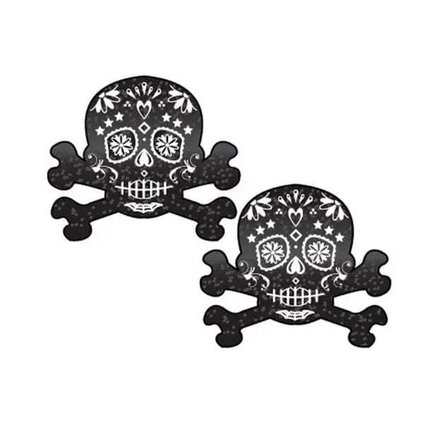 Pastease Pasties Pastease Premium Day Of The Dead Skull - Black/white O/s at the Haus of Shag