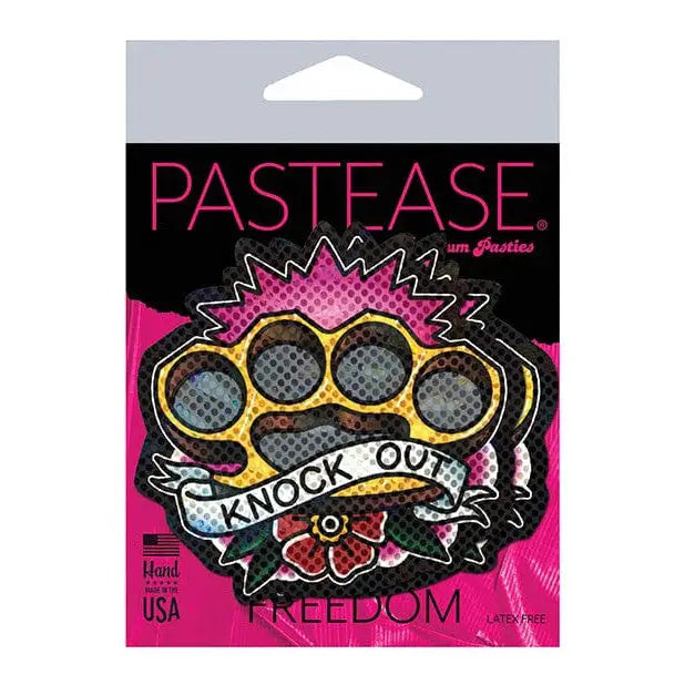 Pastease Pasties Pastease Premium Diamond Thom Brass Knock Out Knuckles - Multi Color O/s at the Haus of Shag