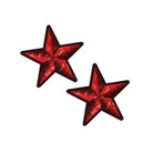 Two shiny red five-pointed stars with a glittery texture from Pastease Premium Diamond collection