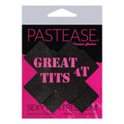 Pastease Premium Great Tits Cross Nipple Covers with ’Great Tits’ text for bold, fun style