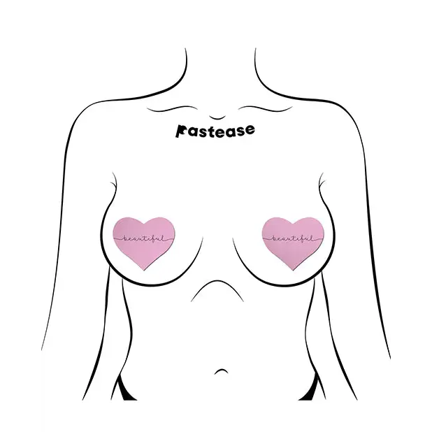 Pastease Premium Heart Beautiful - Pink O/S - Lingerie - Packaged