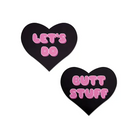 Pastease Premium Heart Let’s Do Butt Stuff - Black/Pink O/S - Lingerie - Packaged