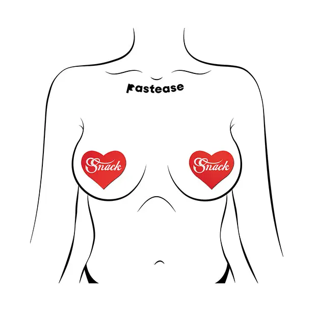 Pastease Premium Heart Snack - Red O/s - Pasties