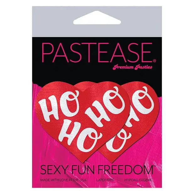 Pastease Pasties Pastease Premium Ho Ho Ho Hearts - Red & White O/s at the Haus of Shag