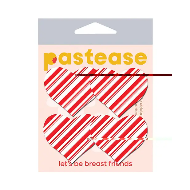 Pastease Premium Holiday Petites Candy Cane Heart - Red/white O/s - Pasties