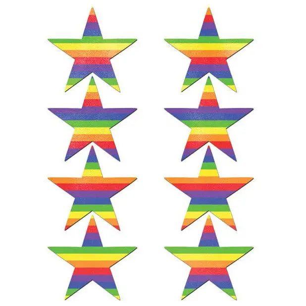 Pastease Pasties Pastease Premium Mini Rainbow Stars - Pack Of 8 O/s at the Haus of Shag