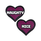 Pastease Pasties Pastease Premium Naughty & Nice Hearts - Black/pink O/s at the Haus of Shag