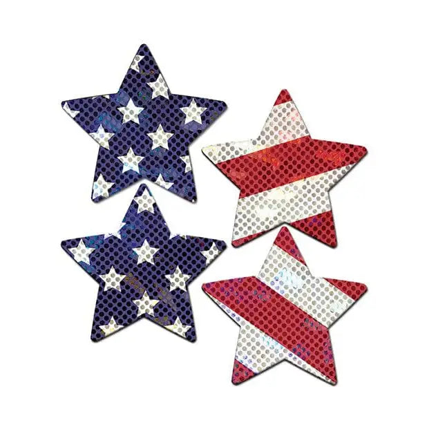 Pastease Pasties Pastease Premium Petites Glittering Stars & Stripes  - Red/white/blue O/s at the Haus of Shag