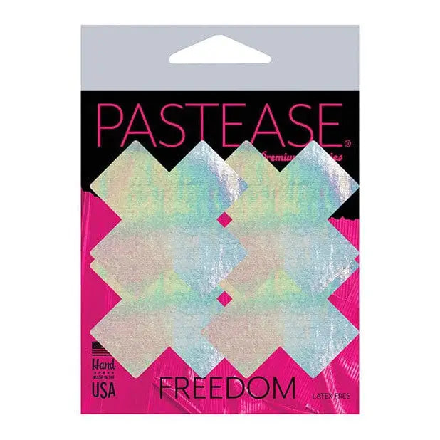 Pastease Pasties Pastease Premium Petites Holographic Plus X - Silver O/s Pack Of 2 Pair at the Haus of Shag